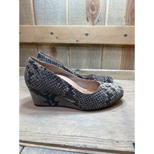 US6.5 Vionic Antonia wedge Orthaheel shoes Pumps Slip On Snakeskin Leather